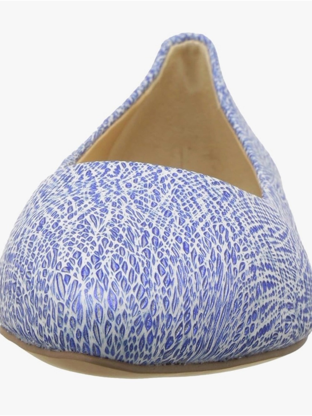 Trotters Estee Blue Textured Pointed-Toe Flat in 9.5WW - Picture 2 of 7